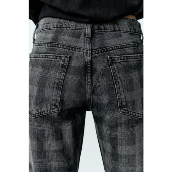 NWT ZARA New Straight Fit Printed Mid-Rise Jean Sz 0 - Picture 4 of 11